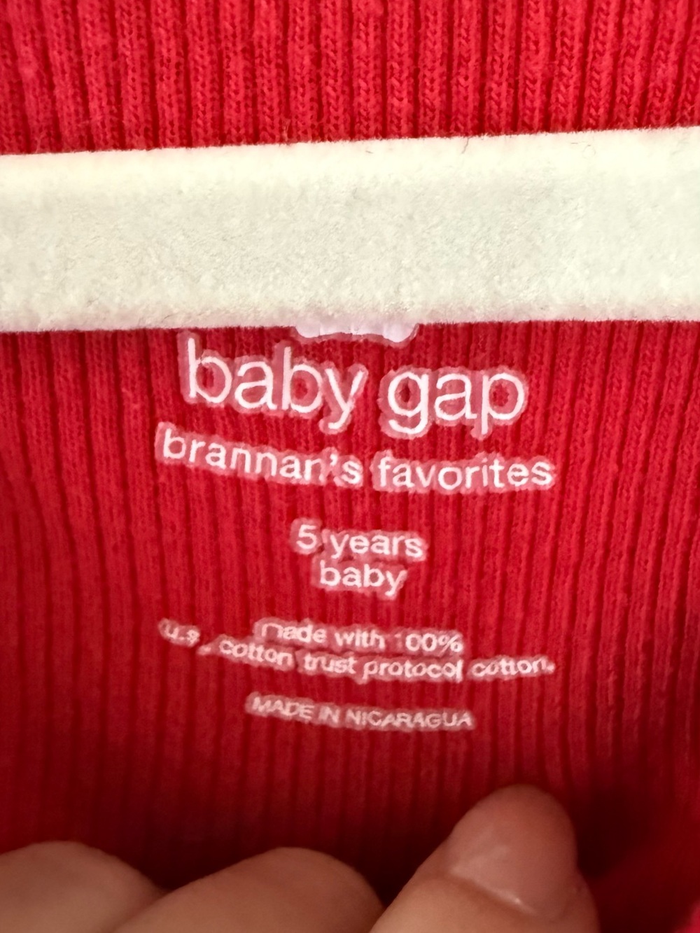 NWOT GAP Girls Red Long-Sleeve Ribbed Dress - Picture 3 of 5